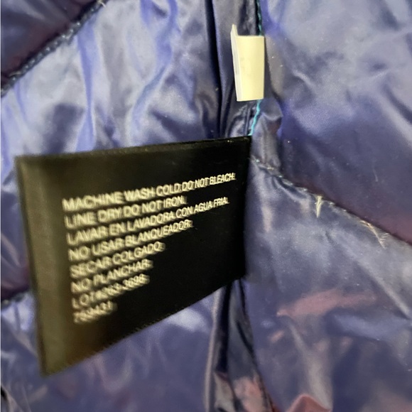 XERSION PACKABLE PREMIUM DOWN COAT Lightweight Hooded Puffer Zipper Aqua Blue L - Picture 9 of 10